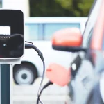 Hotel with an electric car charging station